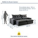 Ver imagem 3 de Sofá Reclinável 3 Lugares 250cm Ouro Branco Cinza Veludo Grafite