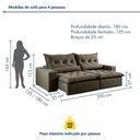 Ver imagem 3 de Sofá Reclinável 4 Lugares 290cm Ouro Branco