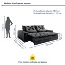 Ver imagem 3 de Sofá Reclinável 4 Lugares 230cm Dallas 