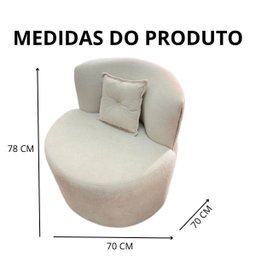 Poltrona Decorativa Orgânica Sala Recepção Suede Bege + Almofada - 6