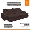 Ver mais imagens de Sofá Retrátil e Reclinável 4 Lugares 230cm Agatha 