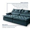 Ver imagem 7 de Sofá Retrátil e Reclinável 3 Lugares 230cm Agatha Veludo Azul Marinho