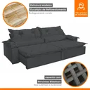 Ver imagem 6 de Sofá Retrátil e Reclinável 4 Lugares 230cm Agatha 