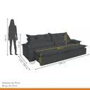 Ver imagem 3 de Sofá Retrátil e Reclinável 4 Lugares 230cm Agatha 