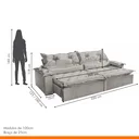 Ver imagem 3 de Sofá Retrátil e Reclinável 3 Lugares 250cm Espuma D28 Agatha 