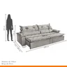 Sofá Retrátil e Reclinável 3 Lugares 250cm Espuma D28 Agatha  - 3