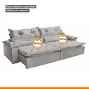 Ver imagem 4 de Sofá Retrátil e Reclinável 3 Lugares 250cm Espuma D28 Agatha 