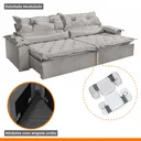 Ver imagem 7 de Sofá Retrátil e Reclinável 3 Lugares 250cm Espuma D28 Agatha 