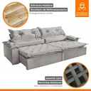 Ver imagem 6 de Sofá Retrátil e Reclinável 3 Lugares 250cm Espuma D28 Agatha 