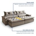 Ver imagem 5 de Sofá Retrátil e Reclinável 3 Lugares 250cm Espuma D28 Agatha Prata Veludo Cinza