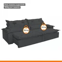 Ver imagem 4 de Sofá Retrátil e Reclinável 5 Lugares Agatha