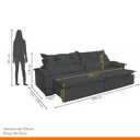 Ver imagem 3 de Sofá Retrátil e Reclinável 5 Lugares Agatha