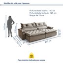 Ver imagem 3 de Sofá Retrátil e Reclinável 4 Lugares 290cm Agatha