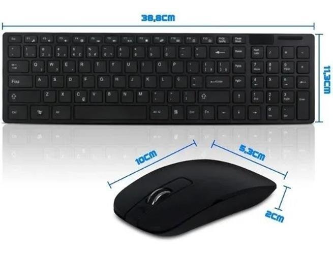 Kit Teclado e Mouse sem Fio Wireless Computador Notebook Usb - 7