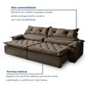 Ver imagem 6 de Sofá Retrátil e Reclinável 4 Lugares 290cm Agatha Veludo Marrom