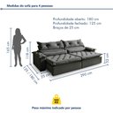 Ver imagem 3 de Sofá Retrátil e Reclinável 4 Lugares 290cm Agatha
