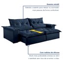 Ver imagem 7 de Sofá Retrátil e Reclinável 3 Lugares 230cm Ouro Preto Veludo Azul Marinho