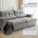 Ver imagem 5 de Sofá Retrátil e Reclinável 3 Lugares 230cm Ouro Preto