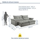 Ver imagem 3 de Sofá Retrátil e Reclinável 3 Lugares 230cm Ouro Preto