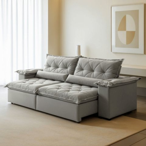 Sofá Retrátil e Reclinável 3 Lugares 250cm Ouro Preto 