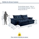 Ver imagem 3 de Sofá Retrátil e Reclinável 3 Lugares 250cm Ouro Preto 