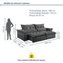 Ver imagem 3 de Sofá Retrátil e Reclinável 3 Lugares 290cm Ouro Preto 