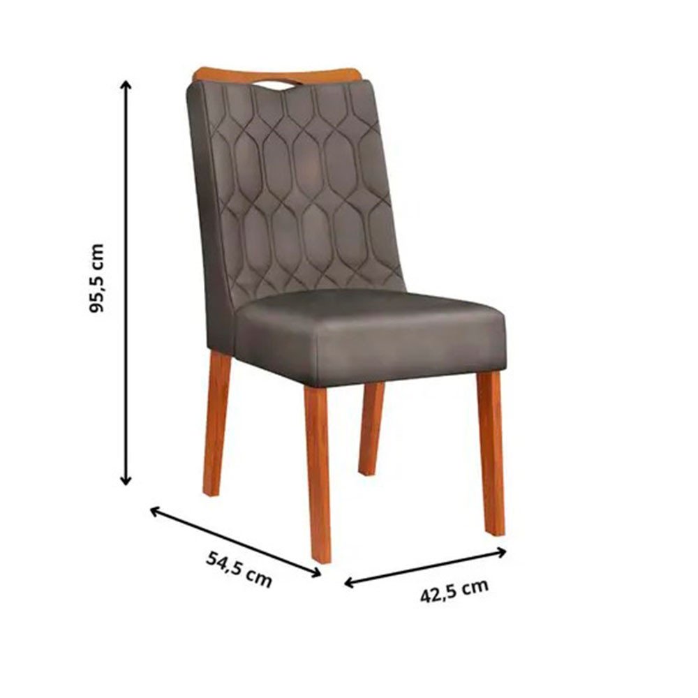Conjunto de Mesa Zafira 200x100cm com 8 Cadeiras Bia Dj Móveis - 6
