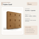 Ver imagem 4 de Guarda Roupa Casal Triplex 16 Portas 4 Gavetas Cinamomo Formimóveis