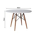 Ver imagem 5 de Mesa de Jantar Redonda Eiffel Eames em Madeira 90cm Branca com 4 Poltronas Brancas