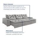 Ver mais imagens de Sofá Reclinável 5 Lugares 320cm Dallas Prata Veludo Cinza