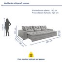 Ver imagem 3 de Sofá Reclinável 5 Lugares 320cm Dallas 