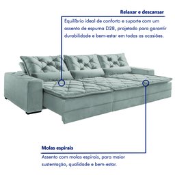 Sofá Reclinável 5 Lugares 320cm Dallas  - 7
