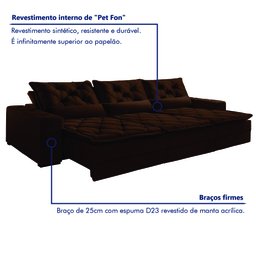 Sofá Reclinável 5 Lugares 320cm Dallas  - 6