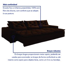 Sofá Reclinável 5 Lugares 320cm Dallas  - 5
