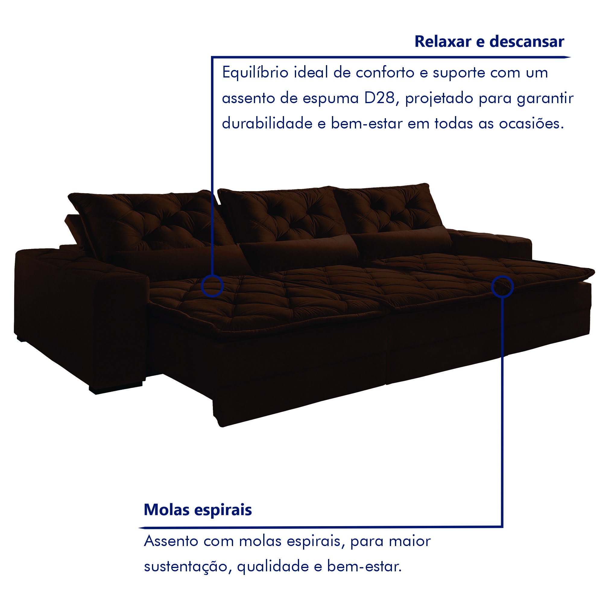 Sofá Reclinável 5 Lugares 320cm Dallas  - 7