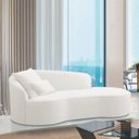 Ver imagem 2 de Divã Recamier Curvo Sala de Estar Recepção Inglaterra 150cm Lado Direito Bouclé