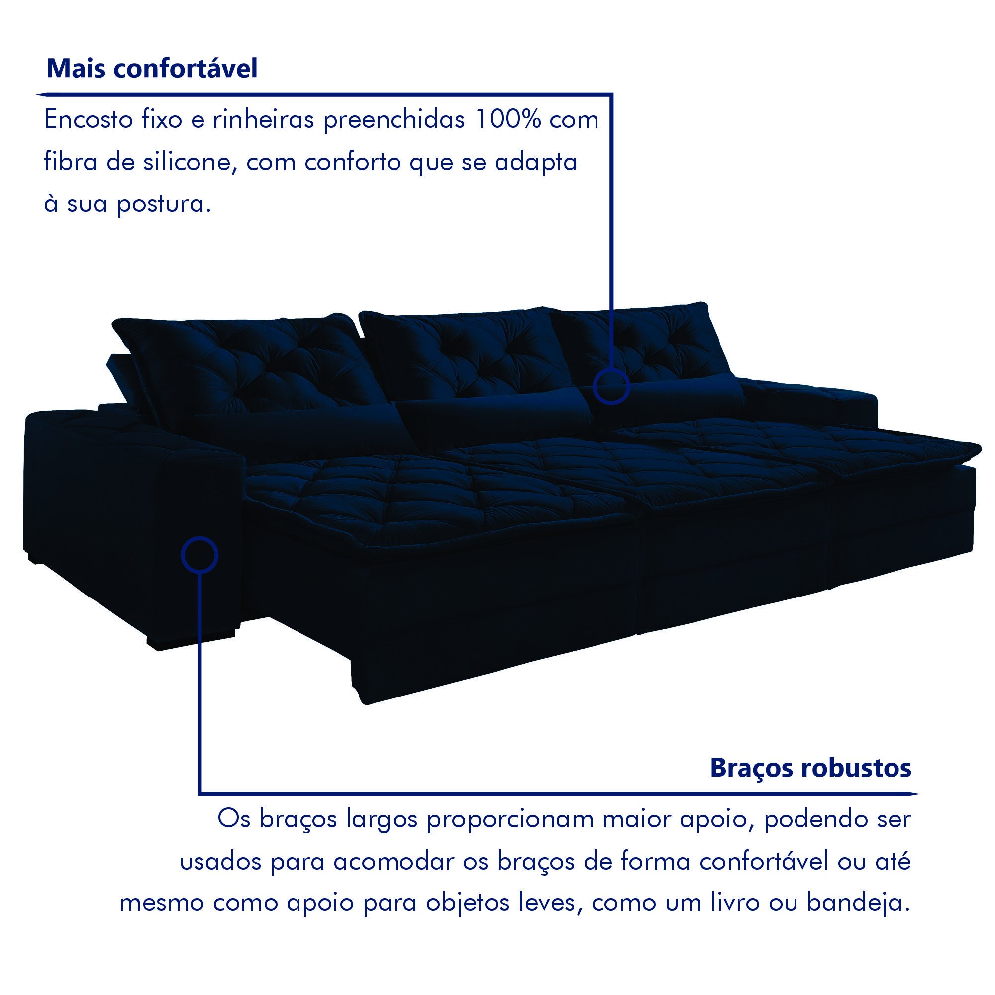 Sofá Reclinável 5 Lugares 320cm Dallas  - 5