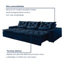 Ver imagem 5 de Sofá Reclinável 5 Lugares 320cm Dallas Veludo Azul Marinho