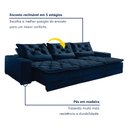 Ver imagem 6 de Sofá Reclinável 5 Lugares 320cm Dallas Veludo Azul Marinho