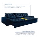 Ver imagem 4 de Sofá Reclinável 5 Lugares 320cm Dallas Veludo Azul Marinho