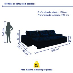 Sofá Reclinável 5 Lugares 320cm Dallas  - 9