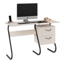 Ver imagem 3 de Mesa Office Steel 2 Gavetas Off White para Escritório e Home Office com Design Moderno