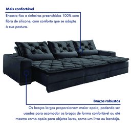Sofá Reclinável 5 Lugares 320cm Dallas  - 5
