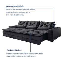 Sofá Reclinável 5 Lugares 320cm Dallas - 7 Sofá Reclinável 5 Lugares 320cm Dallas - 7