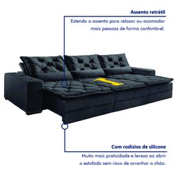 Sofá Reclinável 5 Lugares 320cm Dallas  - 3