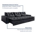 Ver imagem 4 de Sofá Retrátil e Reclinável 5 Lugares Veludo Cinza 320cm