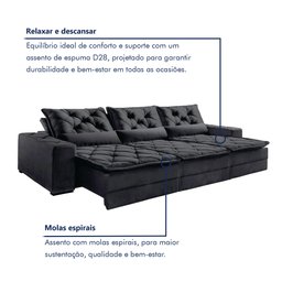 Sofá Reclinável 5 Lugares 320cm Dallas - 8 Sofá Reclinável 5 Lugares 320cm Dallas - 8