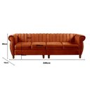 Ver imagem 3 de Sofá Realeza 4 Lugares Cor:veludo Terracota 400