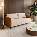 Ver imagem 1 de Sofá Living 3 Lugares 2,00m Pés de Ferro Jady Linho Bronze/Durango- Casa Giulia