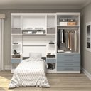 Ver imagem 2 de Guarda Roupa Dormitório Modulado Alpes Solteiro - Roupeiro Luciane M02:Azul